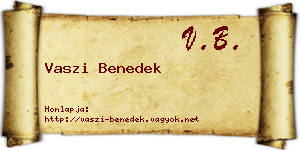 Vaszi Benedek névjegykártya